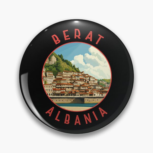 Item preview, Berat Albania Retro Distressed Circle designed and sold by KrisSidDesigns.
