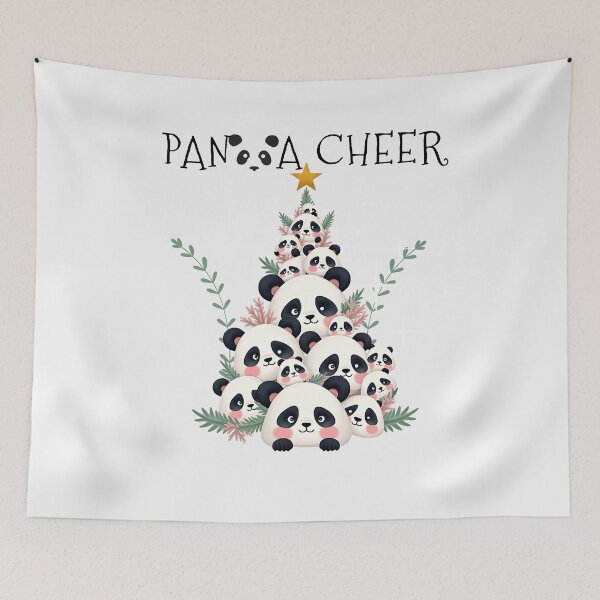 Item preview, Panda Cheer Adorable Panda Christmas Tree Holiday Design designed and sold by Furr-n-Purr.