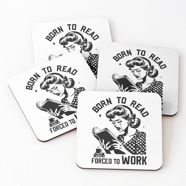 Item preview, Born To Read Forced To Work Retro Women Reading, Book Reader designed and sold by GroovyFusion.