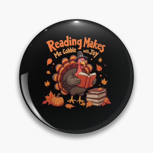 Item preview, Reading Makes You Gobble Turkey Bookworm Funny Thanksgiving Design designed and sold by EidosEmporiium.