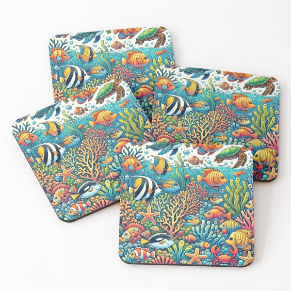 Item preview, Colorful Coral Reef Marine Life  designed and sold by EsraaCreations.