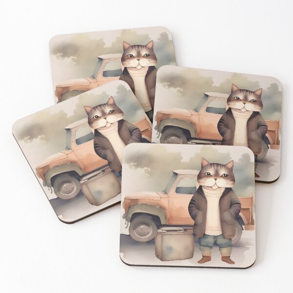 Item preview, Ladiesman Brown Tomcat in Brown Coat Watercolor Painting | Cat Art | Watercolor Cat | Watercolor Artwork | Cat Dad | Gift for Him designed and sold by UnhingedBird.