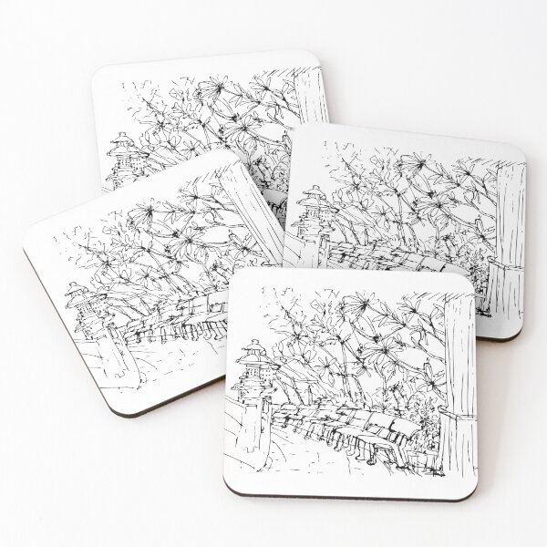 Item preview, Zen Park At Temple Ink Sketch  designed and sold by tuyetstudio.