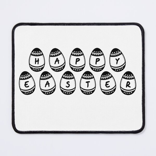 Item preview, Happy Easter black typography in eggs designed and sold by GraphicWaveP.
