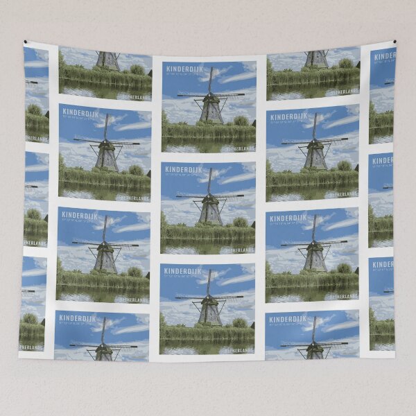 Item preview, Traditional Windmill at Kinderdijk: Dutch Heritage Art designed and sold by Mundivagant Designs.