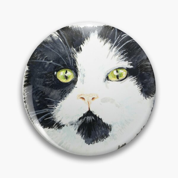 Item preview, Painting of a balck and white cat designed and sold by MaryAnneHarding.