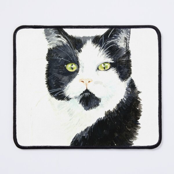 Item preview, Painting of a balck and white cat designed and sold by MaryAnneHarding.