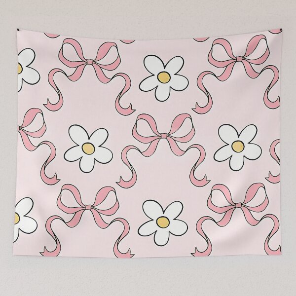 Item preview, Pink & White Coquette Flowers and Bows designed and sold by Bubbly Beach Babe.