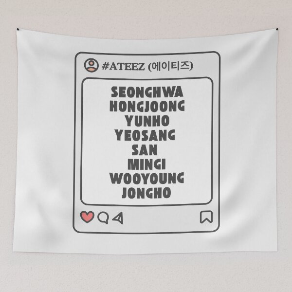 Item preview, ATEEZ (에이티즈) with Member Names Post Kpop Group Design  designed and sold by AJUNICE STUDIO.