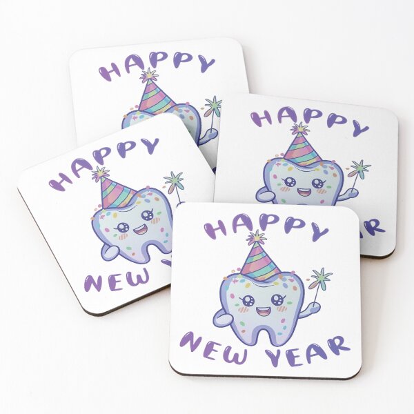 Item preview, Happy New Year Cute Molar Tooth  designed and sold by Sensepiphoria.