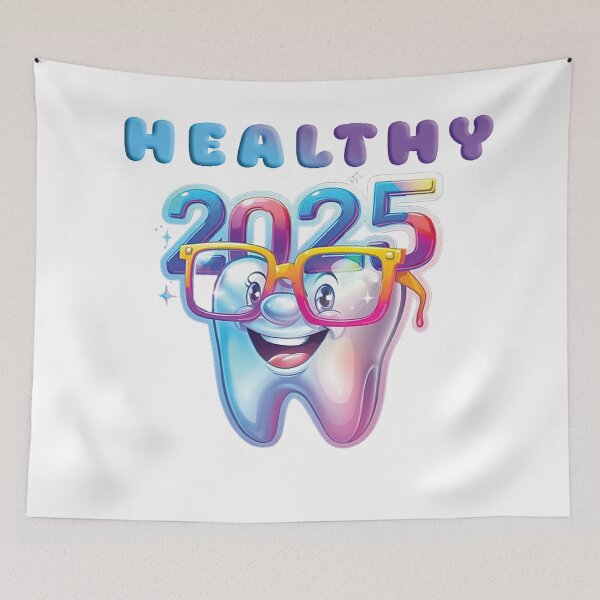 Item preview, Healthy 2025: Funny Tooth with Oversized Glasses! designed and sold by Sensepiphoria.