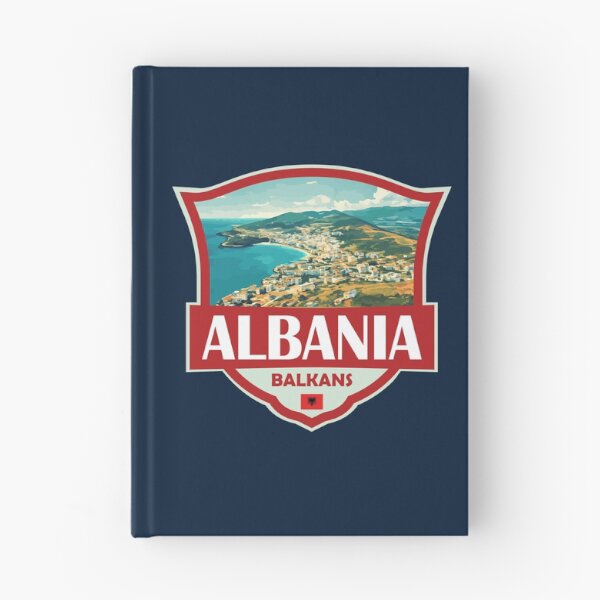 Item preview, Albania Illustration Retro Badge designed and sold by KrisSidDesigns.