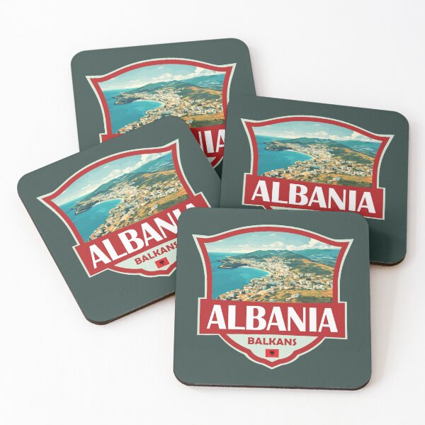 Item preview, Albania Illustration Retro Badge designed and sold by KrisSidDesigns.