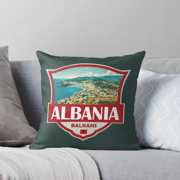 Item preview, Albania Illustration Retro Badge designed and sold by KrisSidDesigns.
