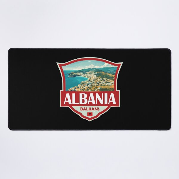 Item preview, Albania Illustration Retro Badge designed and sold by KrisSidDesigns.