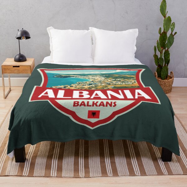 Item preview, Albania Illustration Retro Badge designed and sold by KrisSidDesigns.