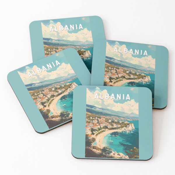 Item preview, Albania Travel Art Vintage designed and sold by KrisSidDesigns.