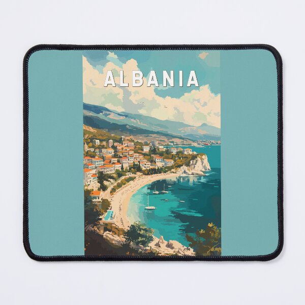 Item preview, Albania Travel Art Vintage designed and sold by KrisSidDesigns.