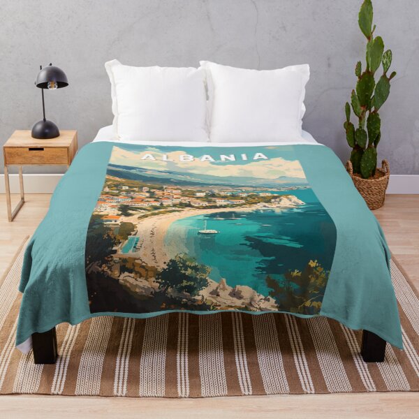 Item preview, Albania Travel Art Vintage designed and sold by KrisSidDesigns.