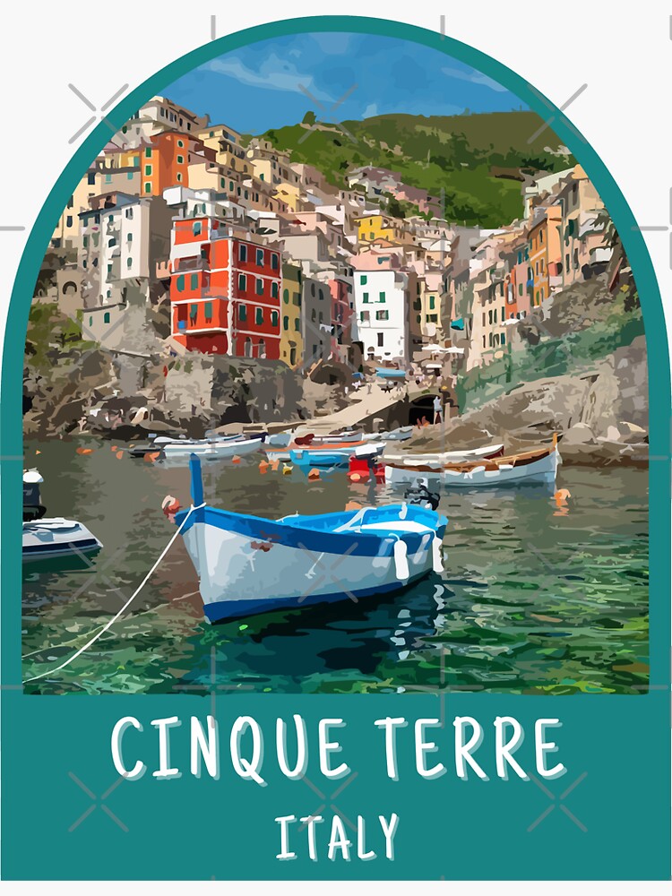 Thumbnail 3 of 3, Sticker, Cinque Terre Italy Travel designed and sold by TomFrontierArt.