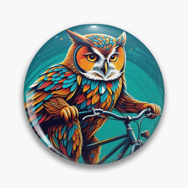 Item preview, Pointilist Owl Riding a Bike designed and sold by MirucaDesign.