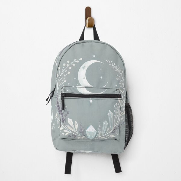 Item preview, Crescent Moon & Crystal Wreath | Minimalist Nature-Inspired Design designed and sold by ArizonaWitches.