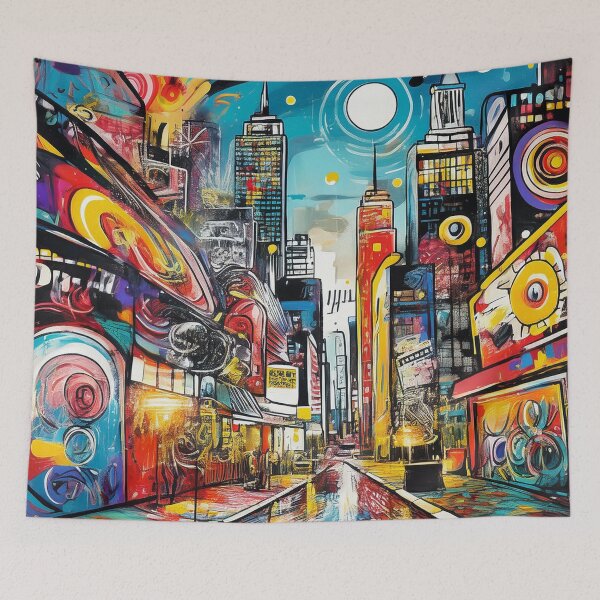 Item preview, Colourful Graffiti city scene at night designed and sold by Boxing Kangaroo Retail Company.