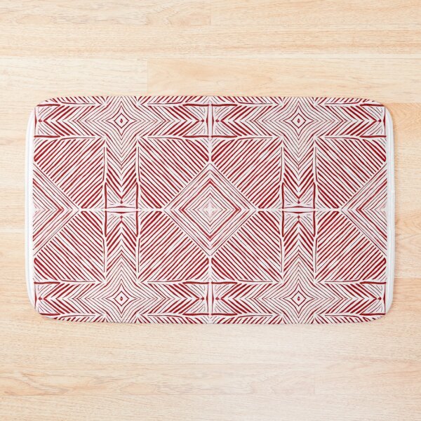Item preview, Red White Geometric Diagonal Pattern designed and sold by DigitalGemArt.