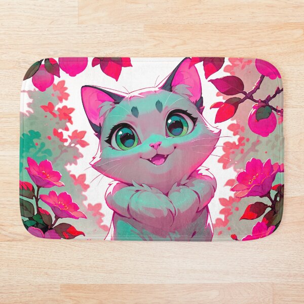 Item preview, Kitten among flowers designed and sold by Cute-adorable.