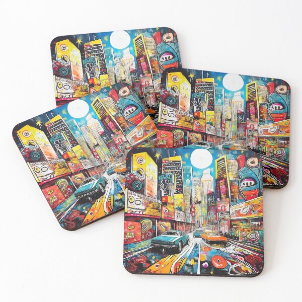 Item preview, Colourful Graffiti city scene at night designed and sold by Boxing Kangaroo Retail Company.