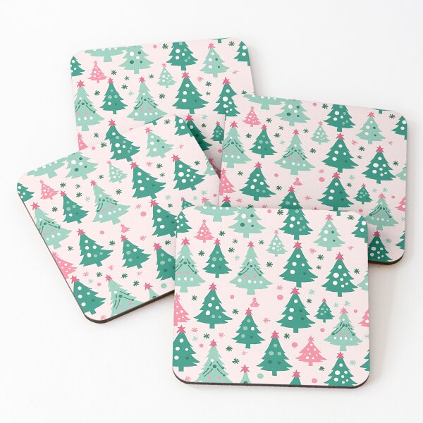 Item preview, Cute Pink Christmas Tree Pattern designed and sold by Bubbly Beach Babe.