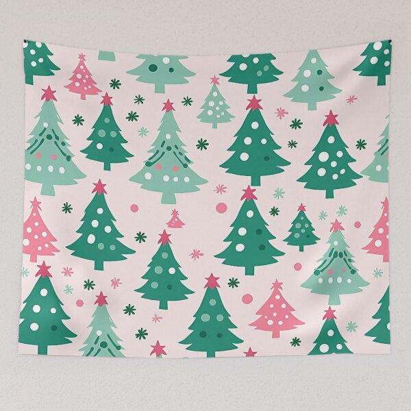 Item preview, Cute Pink Christmas Tree Pattern designed and sold by Bubbly Beach Babe.