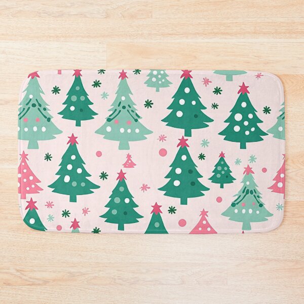Item preview, Cute Pink Christmas Tree Pattern designed and sold by Bubbly Beach Babe.