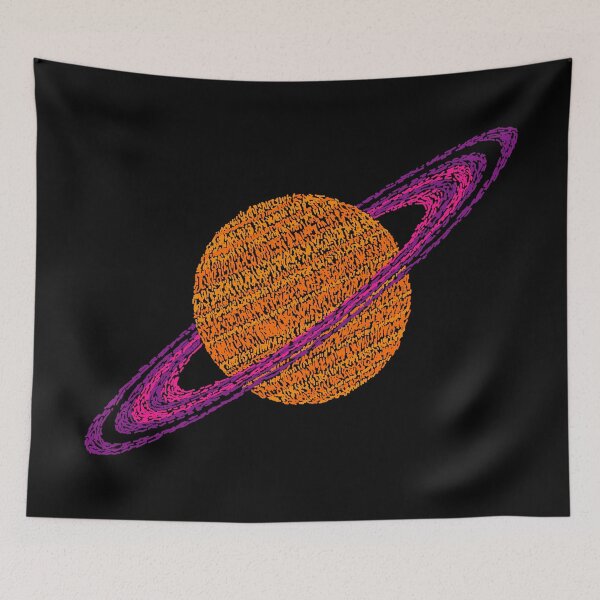 Artikelvorschau, Saturn Planet mit Ring Pinselstrichen Post Impressionismus Kunststil entworfen und verkauft von ArtNoveltee.