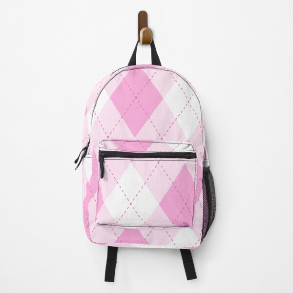 Item preview, Blush Pink & White Argyle Plaid Pattern  designed and sold by newburyboutique.