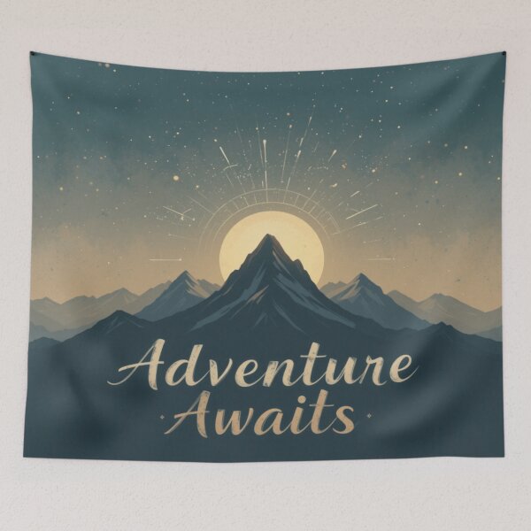 Item preview, Adventure Awaits Sunset Mountain designed and sold by RebelPaintBrush.