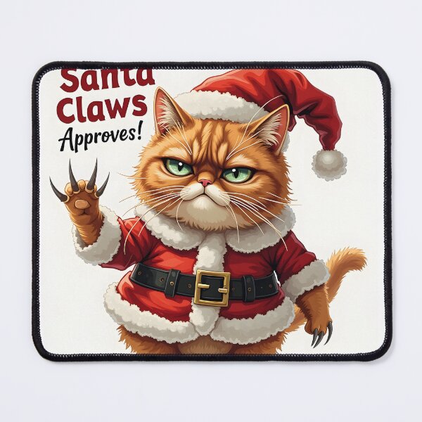 Item preview, Santa Claws Approves - Grumpy Cat Christmas Tee designed and sold by InkExpression.