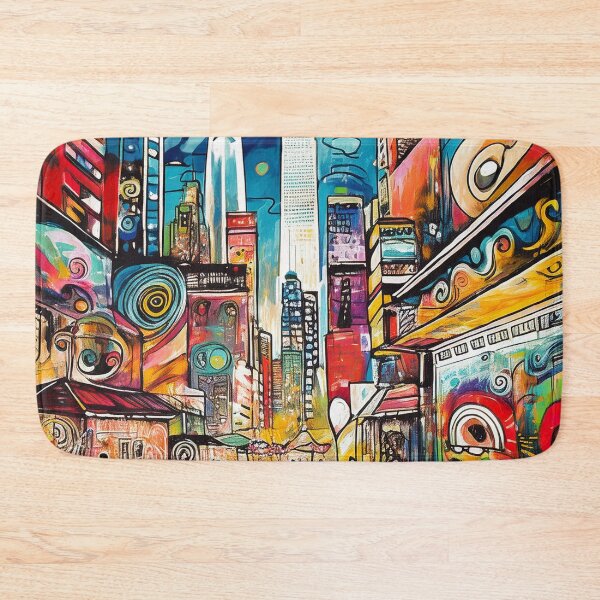 Item preview, Colourful Graffiti city scene at night designed and sold by Boxing Kangaroo Retail Company.