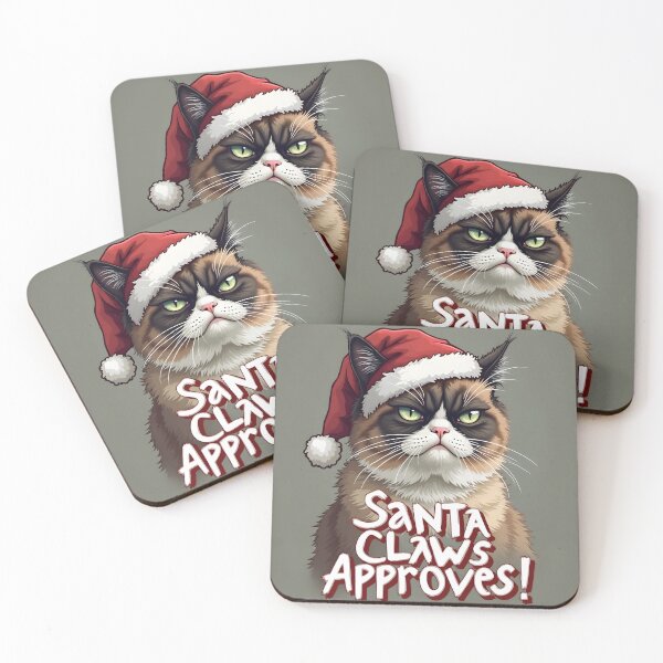 Item preview, Grumpy Cat Christmas Tee - Santa Claws Approves designed and sold by InkExpression.