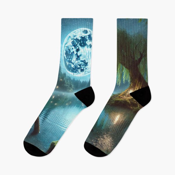 Item preview, Mystical Lake Under the Enchanted Moon designed and sold by QuirkWears.