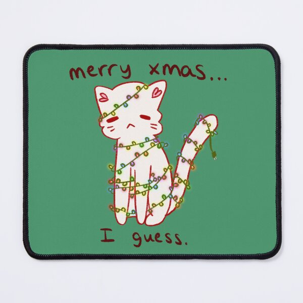 Item preview, White Cat Tangled in Christmas Lights designed and sold by dreamsclouds.