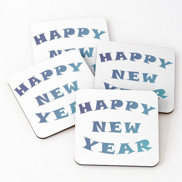 Item preview, Blue Happy New Year Typography – Sleek Festive Design designed and sold by Sensepiphoria.