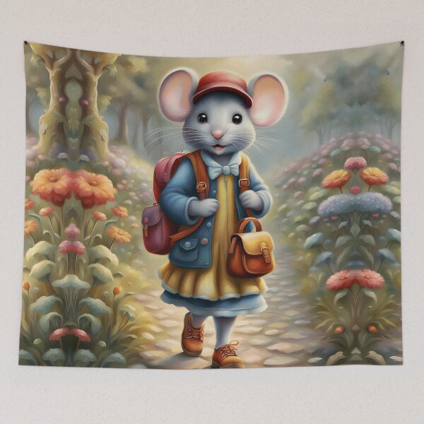 Item preview, Cute mouse girl on her way to school designed and sold by MarionsArt.