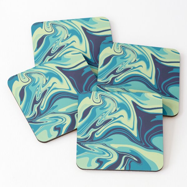 Item preview, Hydrodip Blue And Green Y2K Psychedelic Abstract Pattern designed and sold by Skull Fern.