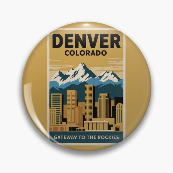 Item preview, Denver Colorado Skyline Travel Art Vintage designed and sold by KrisSidDesigns.