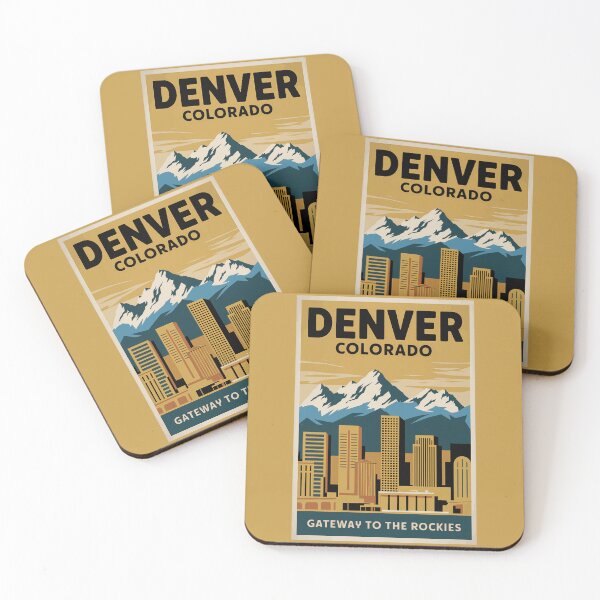 Item preview, Denver Colorado Skyline Travel Art Vintage designed and sold by KrisSidDesigns.