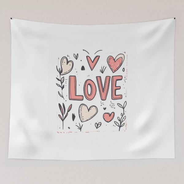Item preview, Colorful heart designs with the word love in a playful style, ideal for romantic occasions or art projects designed and sold by anytka.