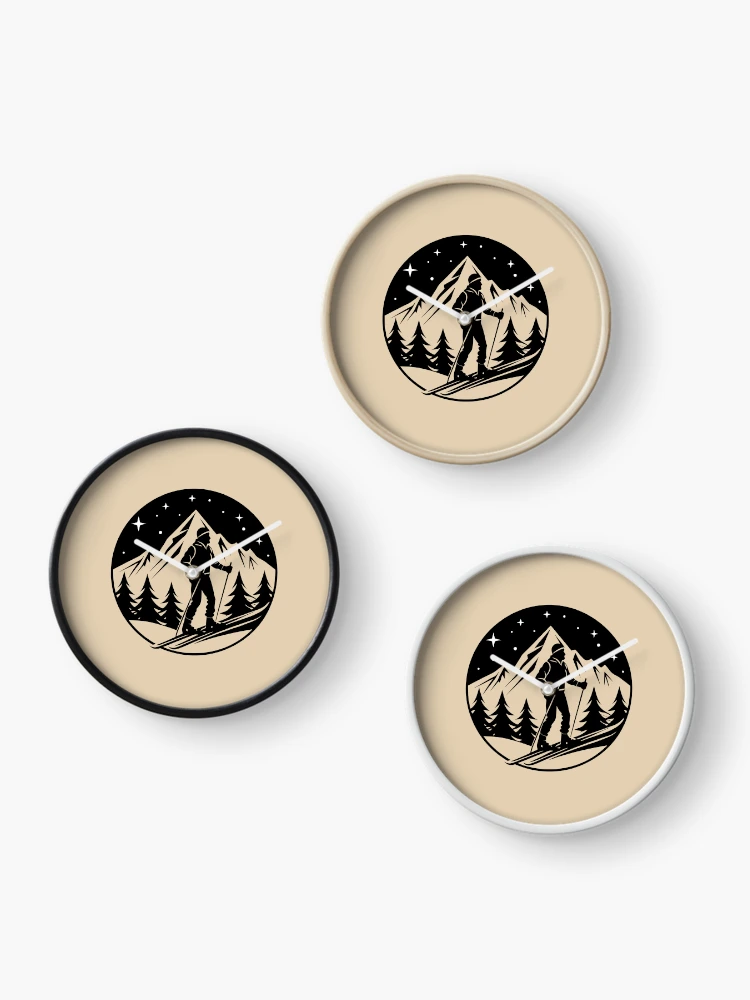 Thumbnail 3 of 4, Clock, Skiing  designed and sold by GraphicsClub.