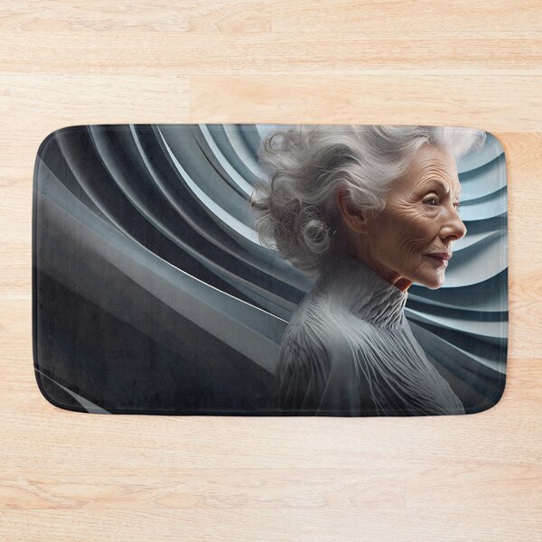 Item preview, Mature Woman with Swirling Silver Curls designed and sold by anytka.