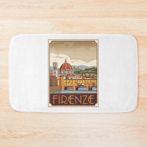 Item preview, Vintage Travel Poster Florence Italy - Retro Minimal Design of Ponte Vecchio & Tuscany - Firenze Italy designed and sold by pod24.